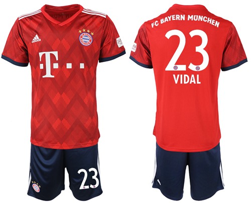 Bayern Munchen #23 Vidal Home Soccer Club Jersey